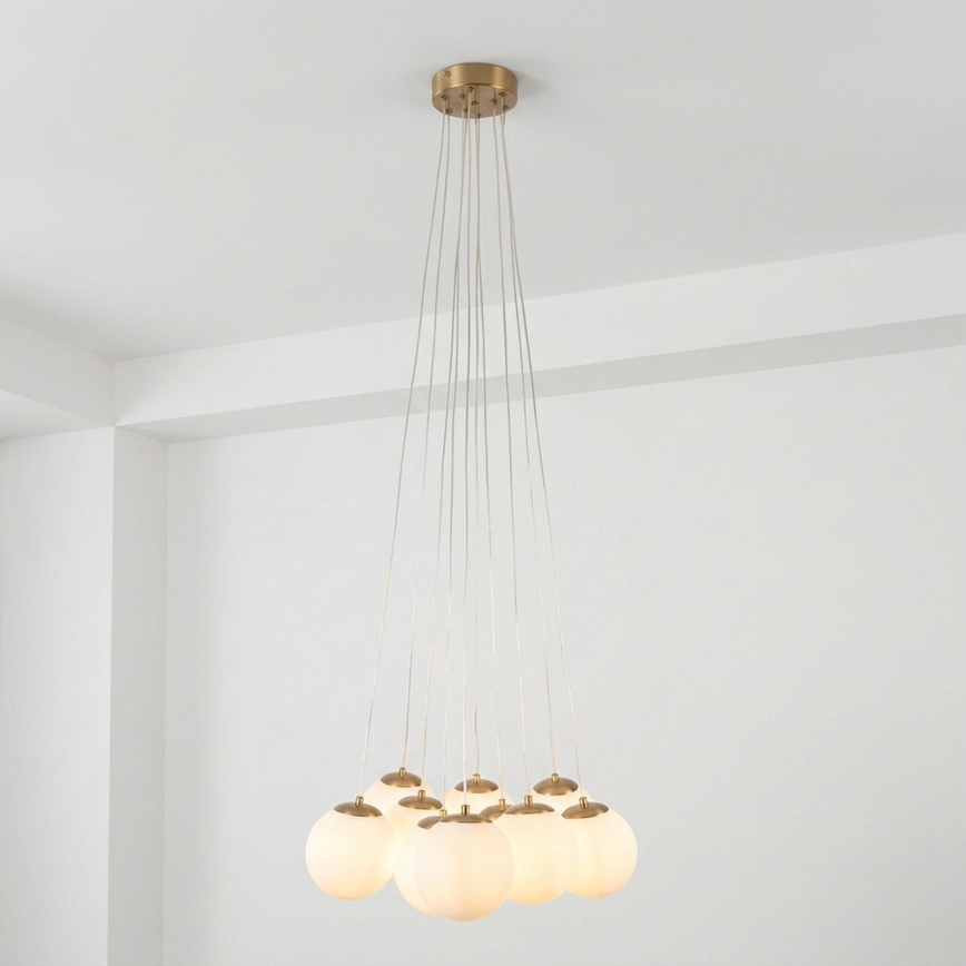 Brilagi - Pendelleuchte am Kabel GLOBE 10xE14/15W/230V weiß