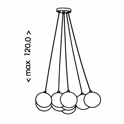 Brilagi - Pendelleuchte am Kabel GLOBE 10xE14/15W/230V weiß