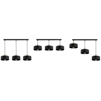 Brilagi - Pendelleuchte am Kabel SPRING 3xE27/60W/230V schwarz/gold