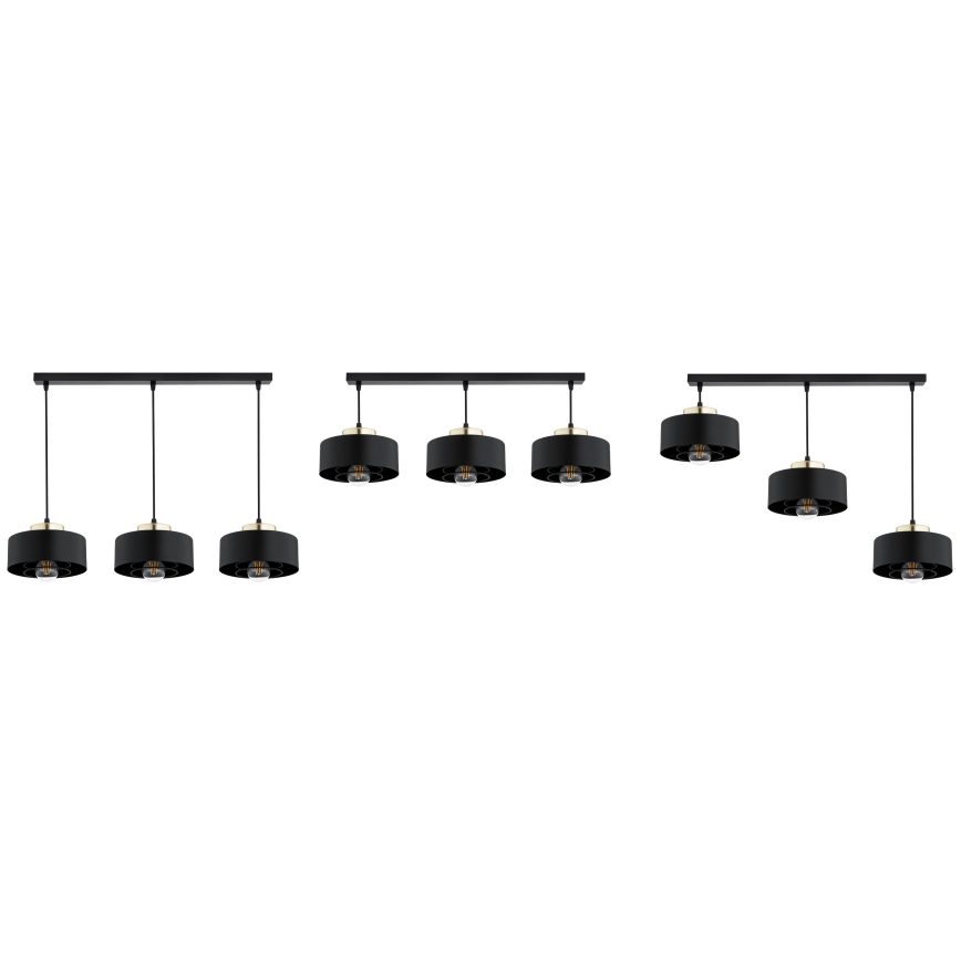 Brilagi - Pendelleuchte am Kabel SPRING 3xE27/60W/230V schwarz/gold