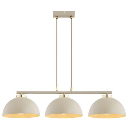 Brilagi - Pendelleuchte an Drahtseil MOON 3xE27/60W/230V Beige/Gold