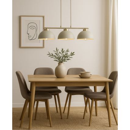 Brilagi - Pendelleuchte an Drahtseil MOON 3xE27/60W/230V Beige/Gold