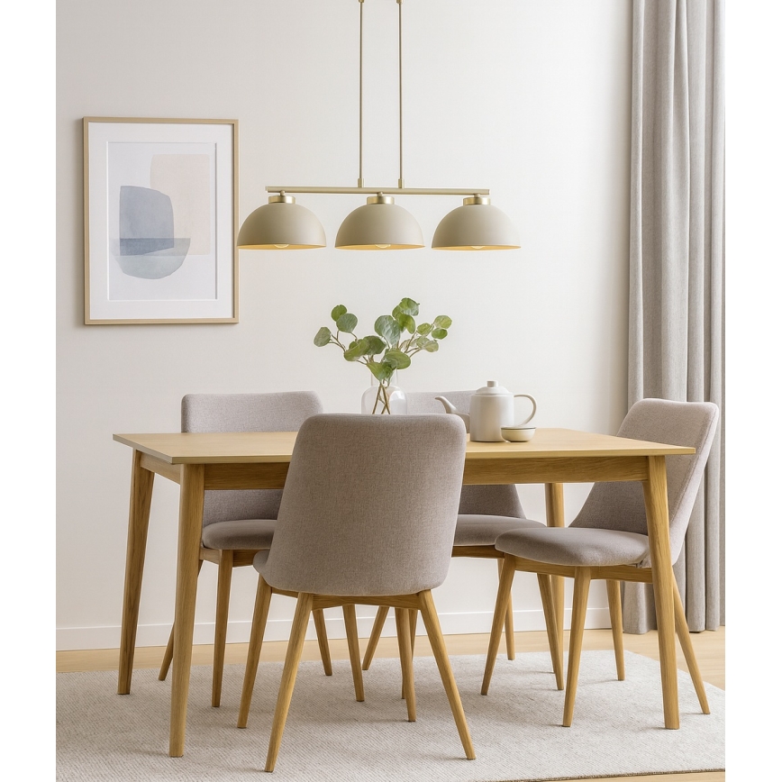 Brilagi - Pendelleuchte an Drahtseil MOON 3xE27/60W/230V Beige/Gold