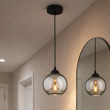 Brilagi - Pendelleuchte an Kabel 1xE27/60W/230V schwarz/rauchgrau