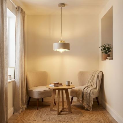 Brilagi - Pendelleuchte an Kabel 1xE27/60W/230V Ø 20 cm beige/gold