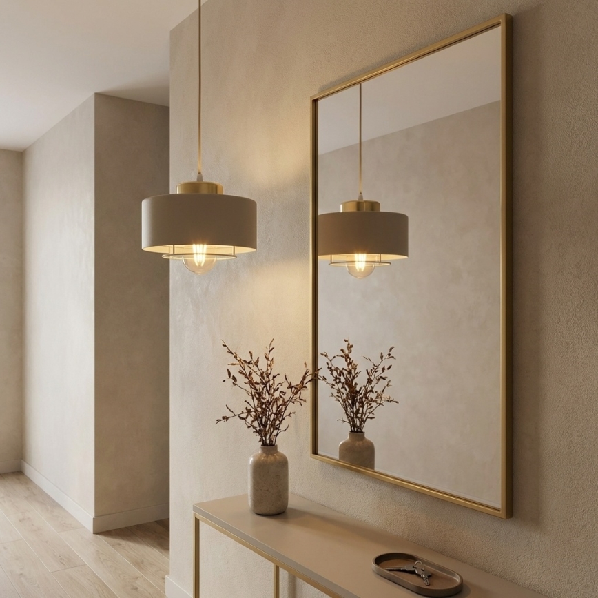 Brilagi - Pendelleuchte an Kabel 1xE27/60W/230V Ø 20 cm beige/gold