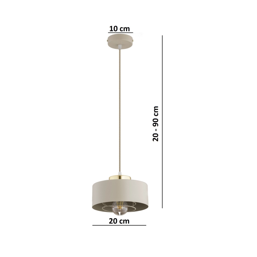 Brilagi - Pendelleuchte an Kabel 1xE27/60W/230V Ø 20 cm beige/gold