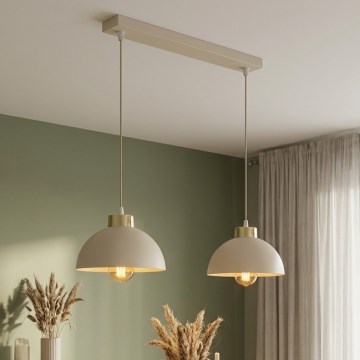 Brilagi - Pendelleuchte an Kabel 2xE27/60W/230V beige/gold