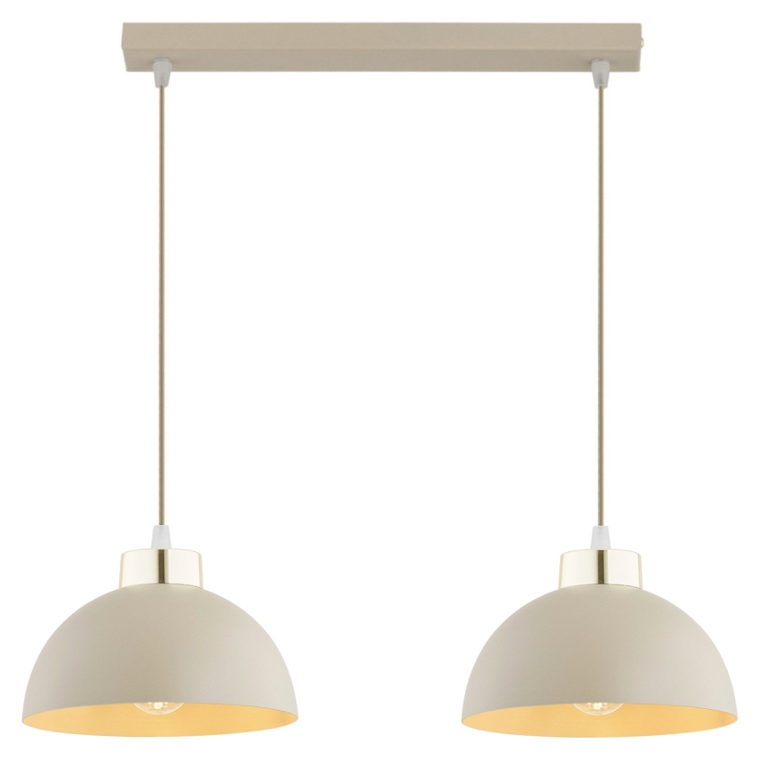 Brilagi - Pendelleuchte an Kabel 2xE27/60W/230V beige/gold
