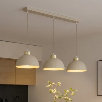 Brilagi - Pendelleuchte an Kabel 3xE27/60W/230V beige/gold
