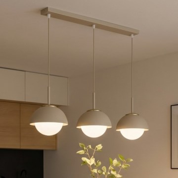 Brilagi - Pendelleuchte an Kabel 3xE27/60W/230V beige/gold