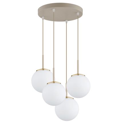 Brilagi - Pendelleuchte an Kabel 4xE27/60W/230V beige/gold