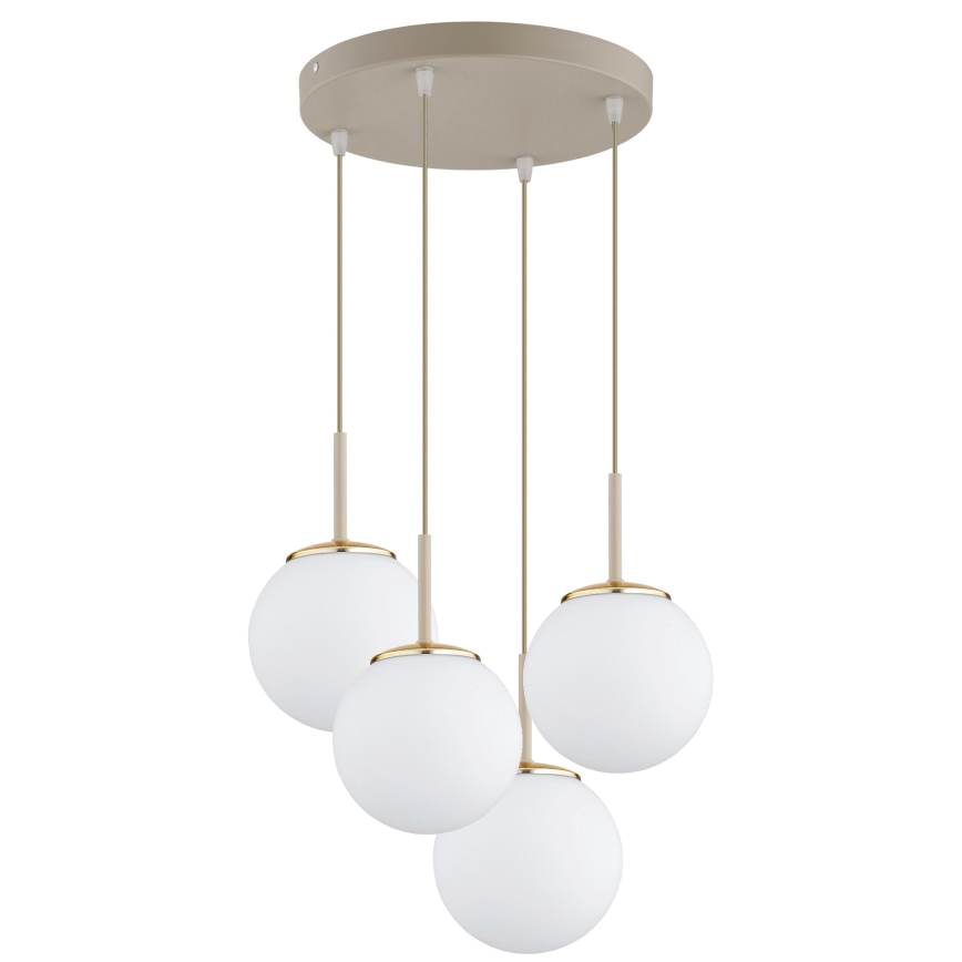 Brilagi - Pendelleuchte an Kabel 4xE27/60W/230V beige/gold