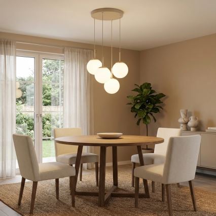 Brilagi - Pendelleuchte an Kabel 4xE27/60W/230V beige/gold