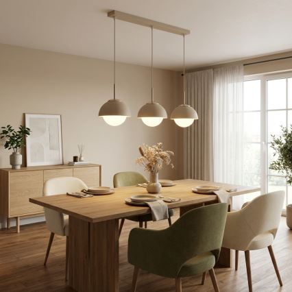 Brilagi - Pendelleuchte an Kabel COSMO 3xE27/60W/230V beige/gold
