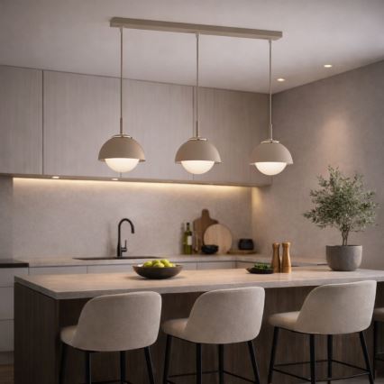 Brilagi - Pendelleuchte an Kabel COSMO 3xE27/60W/230V beige/gold