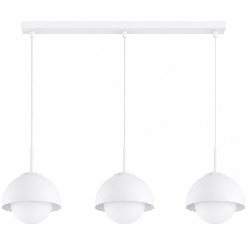 BRILAGI - Pendelleuchte an Kabel COSMO 3xE27/60W/230V weiß/gold