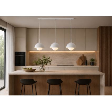 BRILAGI - Pendelleuchte an Kabel COSMO 3xE27/60W/230V weiß/gold