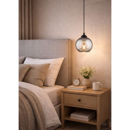 Brilagi - Pendelleuchte an Kabel DIOR 1xE27/60W/230V schwarz/rauchgrau
