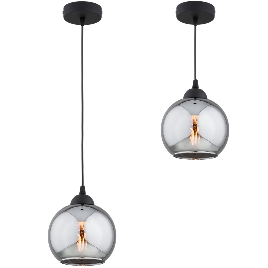 Brilagi - Pendelleuchte an Kabel DIOR 1xE27/60W/230V schwarz/rauchgrau
