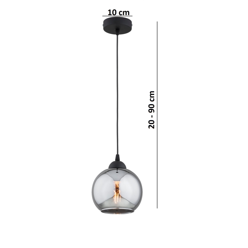 Brilagi - Pendelleuchte an Kabel DIOR 1xE27/60W/230V schwarz/rauchgrau