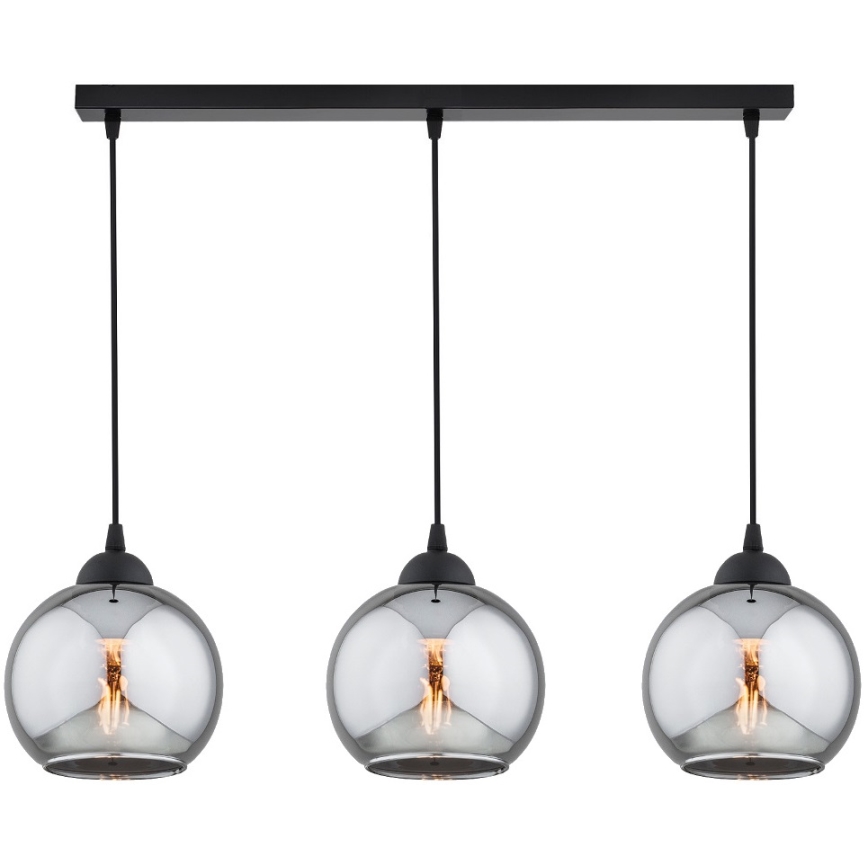 Brilagi - Pendelleuchte an Kabel DIOR 3xE27/60W/230V schwarz/rauchgrau