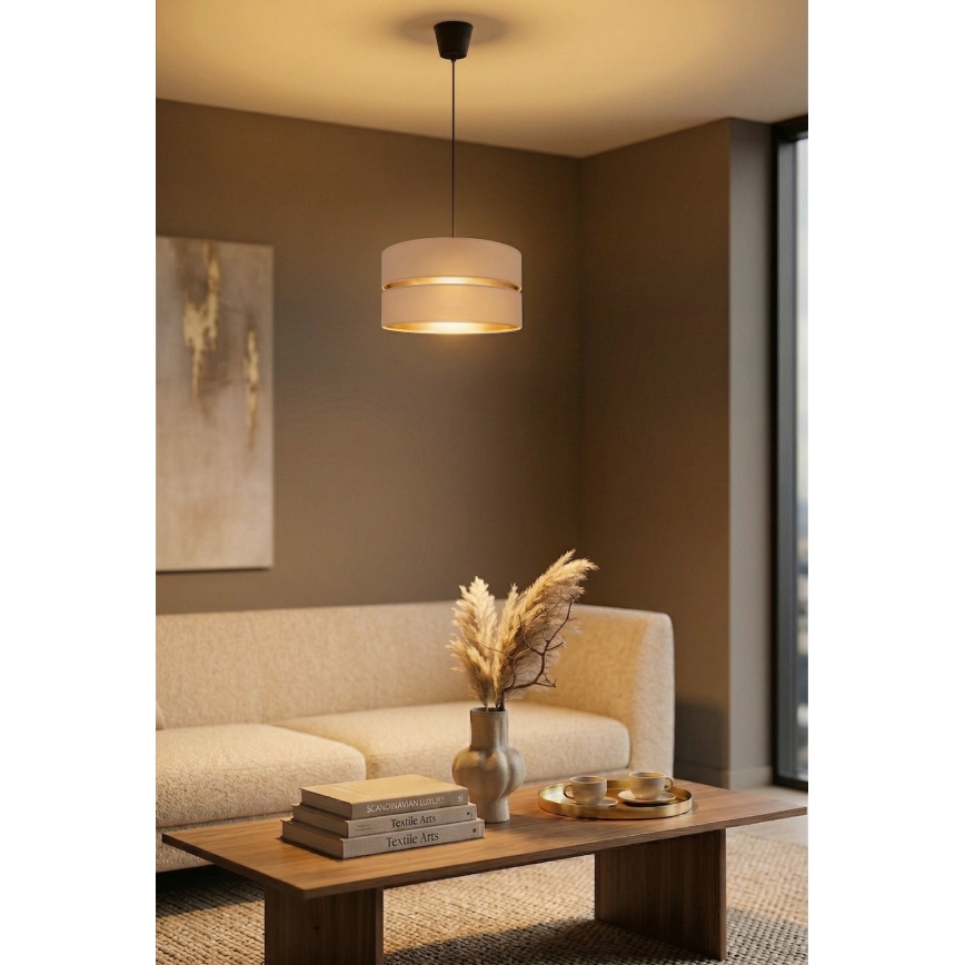 Brilagi - Pendelleuchte an Kabel DUO-DUO 1xE27/60W/230V Ø 40 cm beige/gold