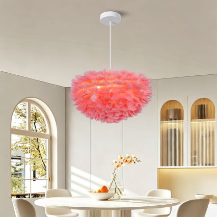 BRILAGI - Pendelleuchte an Kabel FEATHER 3xE27/40W/230V Ø 50 cm rosa