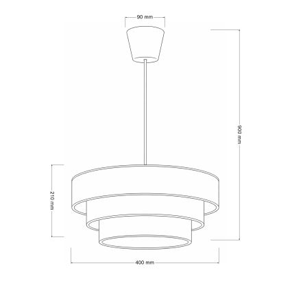 Brilagi - Pendelleuchte an Kabel LUNETA 1x E27/60W/230V, Ø 40 cm, schwarz/gold
