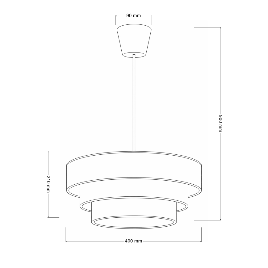 Brilagi - Pendelleuchte an Kabel LUNETA 1x E27/60W/230V, Ø 40 cm, schwarz/gold