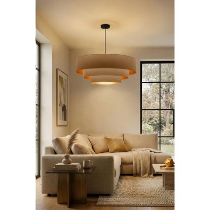 Brilagi - Pendelleuchte an Kabel LUNETA 3xE27/60W/230V Ø 80 cm beige/gold