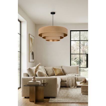 Brilagi - Pendelleuchte an Kabel LUNETA 3xE27/60W/230V Ø 80 cm beige/gold