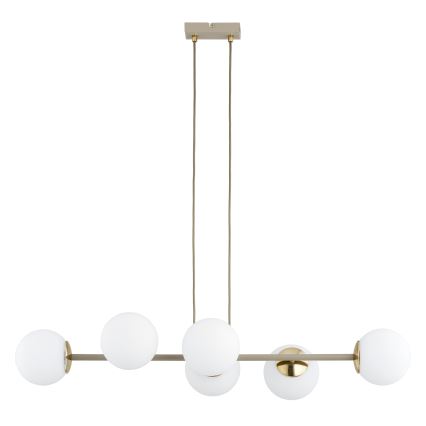 Brilagi - Pendelleuchte an Kabel MILO ECRU 6xE27/60W/230V beige/gold