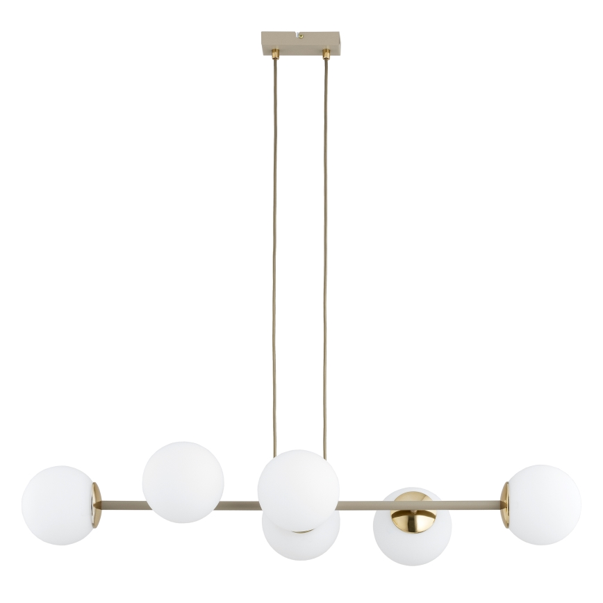 Brilagi - Pendelleuchte an Kabel MILO ECRU 6xE27/60W/230V beige/gold