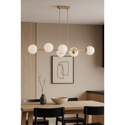 Brilagi - Pendelleuchte an Kabel MILO ECRU 6xE27/60W/230V beige/gold