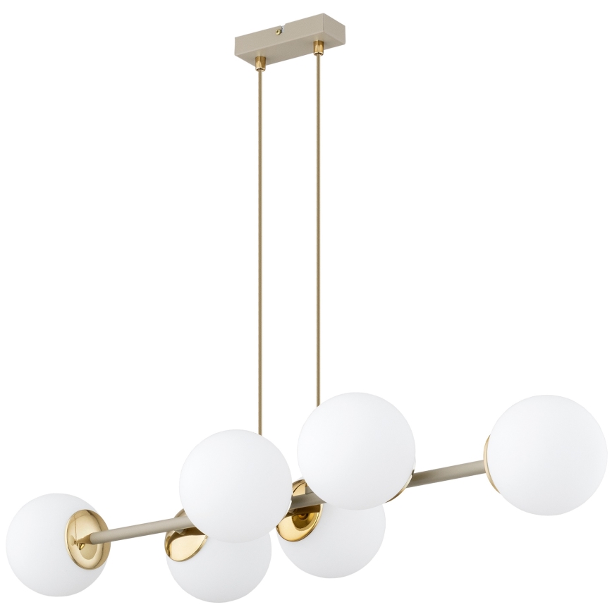 Brilagi - Pendelleuchte an Kabel MILO ECRU 6xE27/60W/230V beige/gold