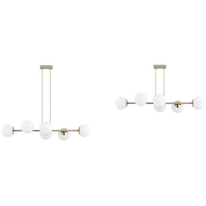 Brilagi - Pendelleuchte an Kabel MILO ECRU 6xE27/60W/230V beige/gold