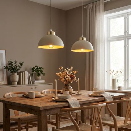 Brilagi - Pendelleuchte an Kabel MOON 2xE27/60W/230V beige/gold