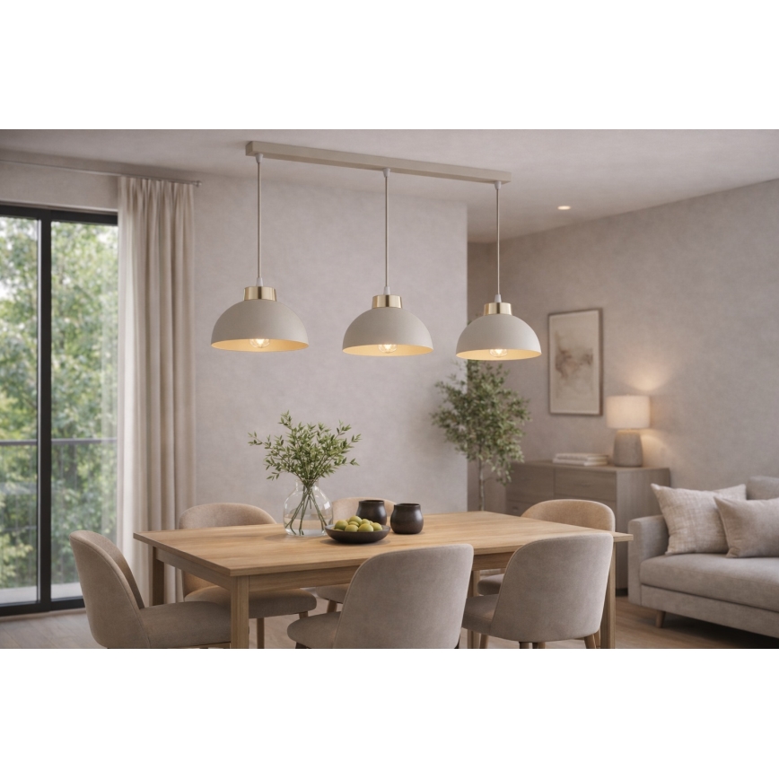 Brilagi - Pendelleuchte an Kabel MOON 3xE27/60W/230V beige/gold