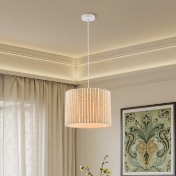 Brilagi - Pendelleuchte an Kabel NORDIC WAVE 1xE27/15W/230V Ø 32 cm Leinen/Weiß