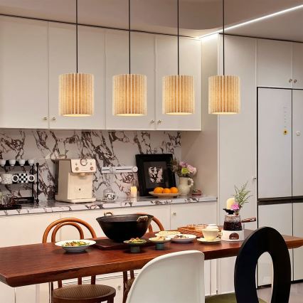 Brilagi - Pendelleuchte an Kabel NORDIC WAVE 4xE27/15W/230V Leinen/Schwarz