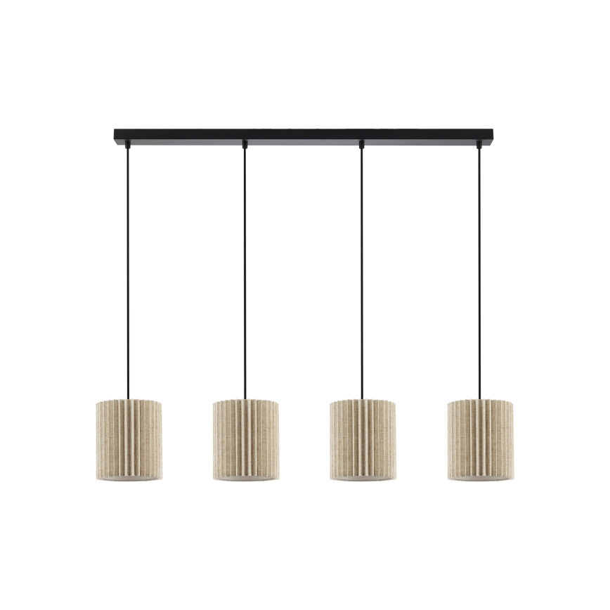 Brilagi - Pendelleuchte an Kabel NORDIC WAVE 4xE27/15W/230V Leinen/Schwarz