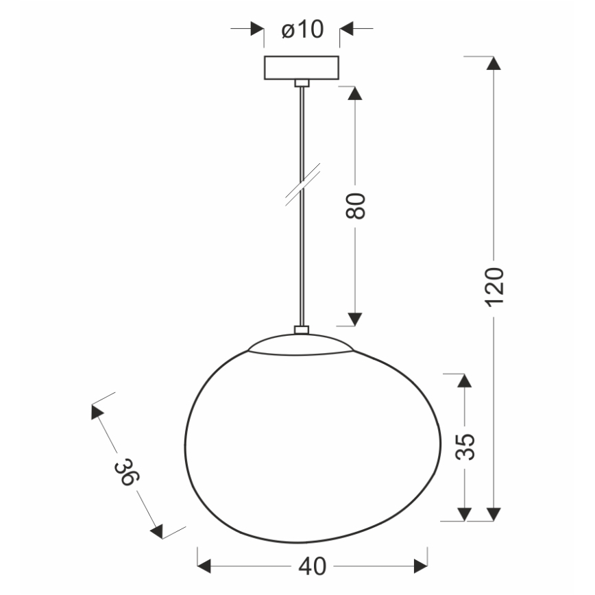 BRILAGI - Pendelleuchte an Kabel PEBBLES 1xE27/40W/230V Ø 40 cm schwarz