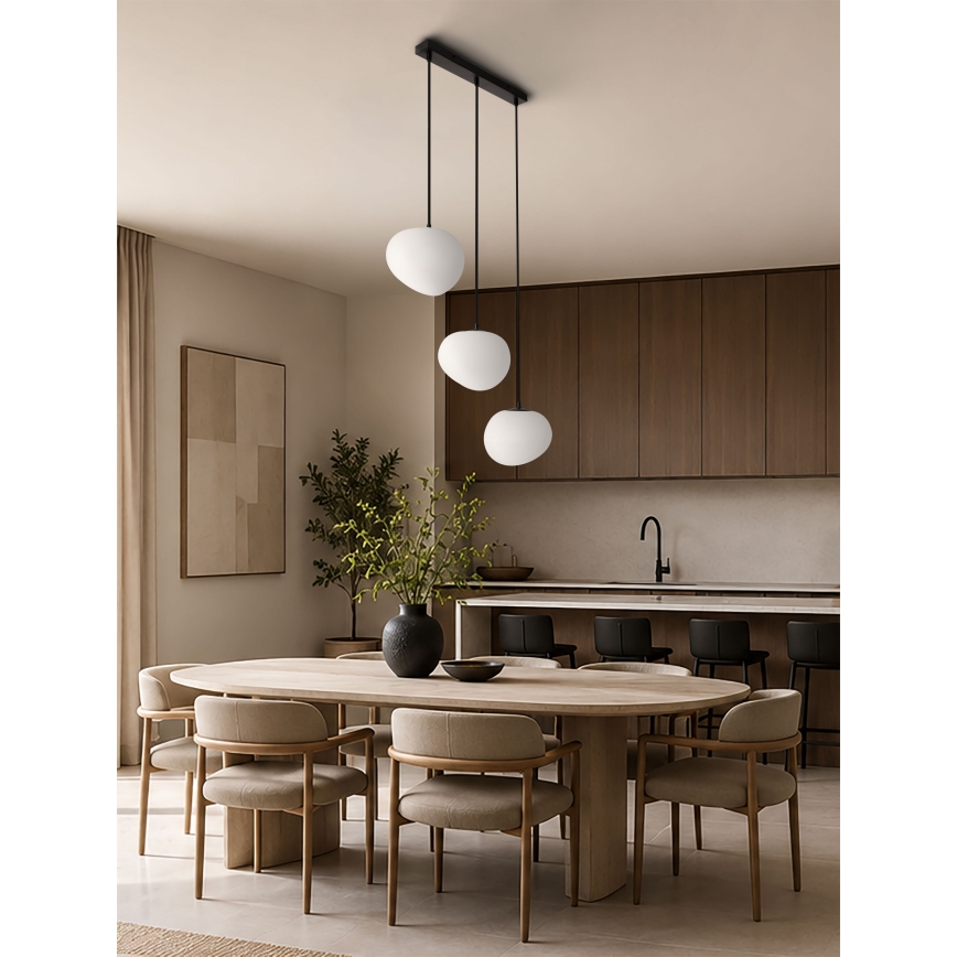 BRILAGI - Pendelleuchte an Kabel PEBBLES 3xE27/40W/230V schwarz