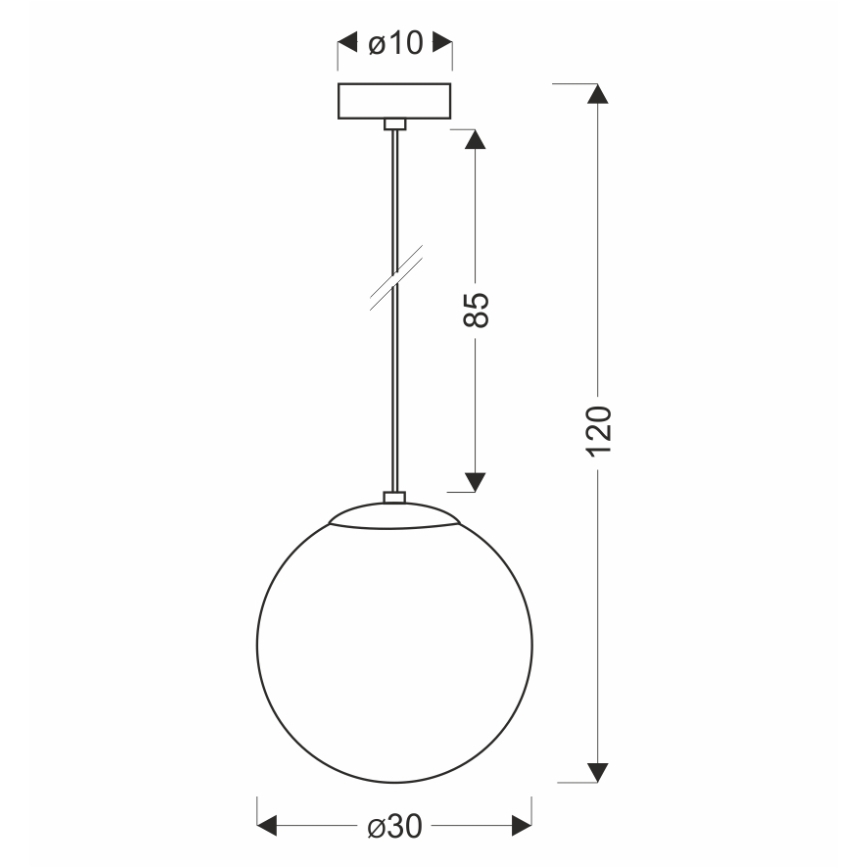 BRILAGI - Pendelleuchte an Kabel POLOS 1xE27/40W/230V Ø 30 cm schwarz