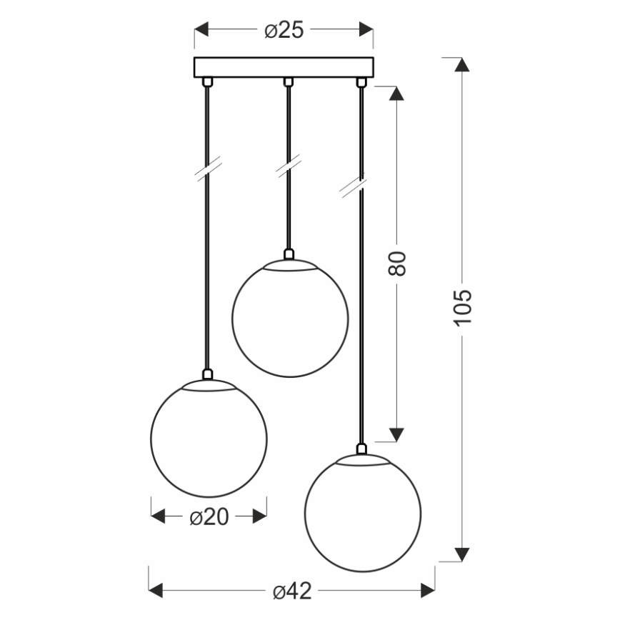 BRILAGI - Pendelleuchte an Kabel POLOS 3xE27/40W/230V Ø 42 cm schwarz