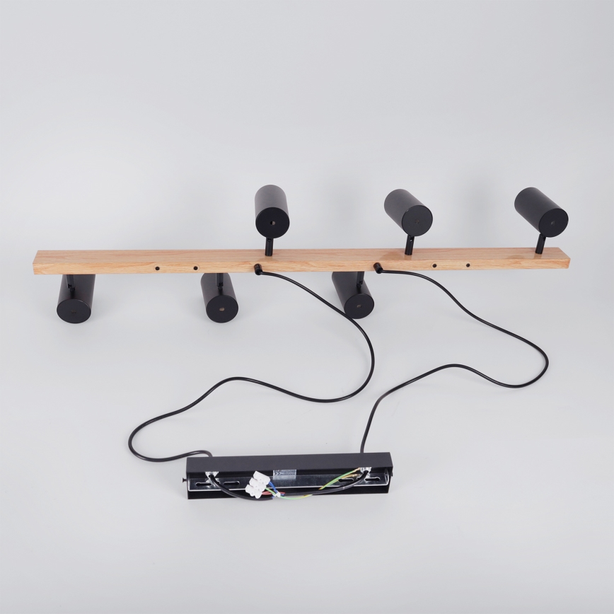 Brilagi - Pendelleuchte an Kabel SELE 6xGU10/30W/230V schwarz/Eiche-Dekor