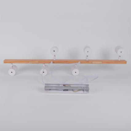 Brilagi - Pendelleuchte an Kabel SELE 6xGU10/30W/230V weiß/Eiche-Dekor