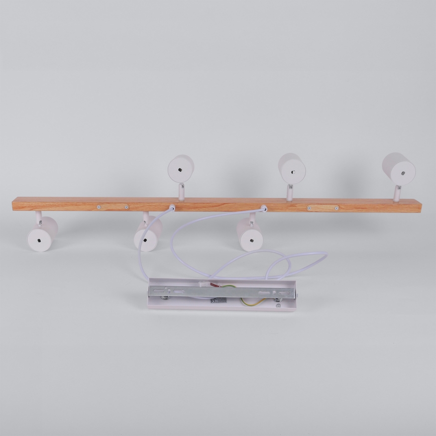 Brilagi - Pendelleuchte an Kabel SELE 6xGU10/30W/230V weiß/Eiche-Dekor
