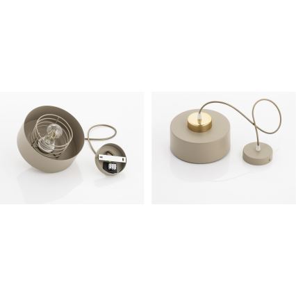 Brilagi - Pendelleuchte an Kabel SPRING 1xE27/60W/230V Ø 20 cm beige/gold
